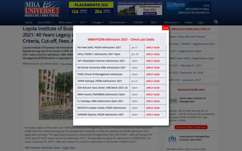 LIBA Admission 2020: Eligibility, Criteria, Placements, Cut-off ...