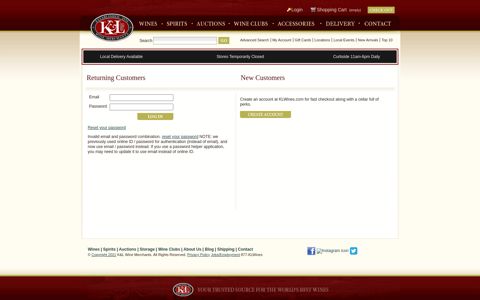 Sign In or Create An Account - K&L Wine Merchants