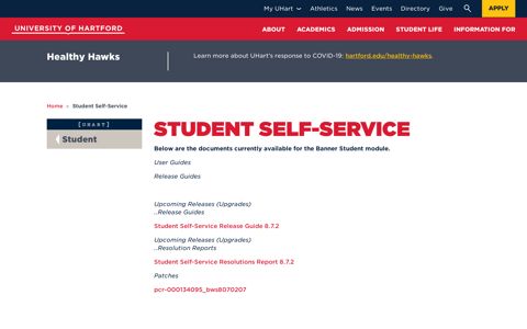 Student Self-Service | University of Hartford
