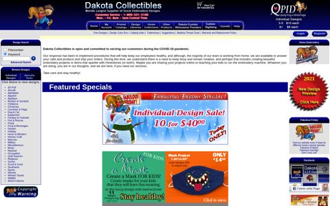 Dakota Collectibles, Embroidery Designs