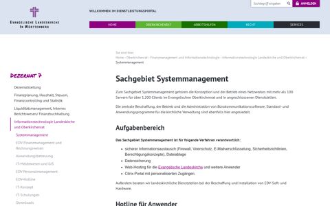 Dienstleistungsportal|Systemmanagement