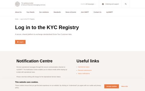 Log in to the KYC Registry | SWIFT - The global provider of ...