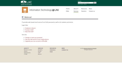 LAU | Information Technology | Webmail