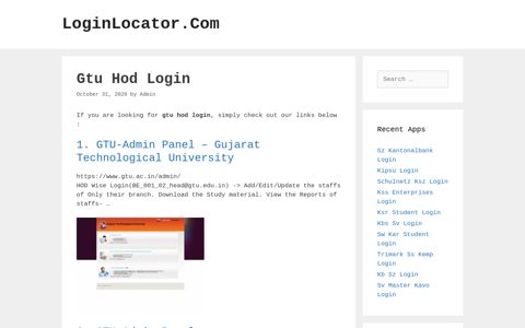 Gtu Hod Login - LoginLocator.Com