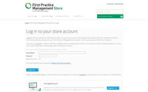 First Practice Management Store Account Login