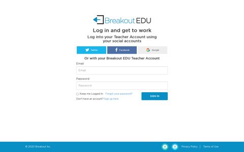 Log in and get to work - Breakout EDU |