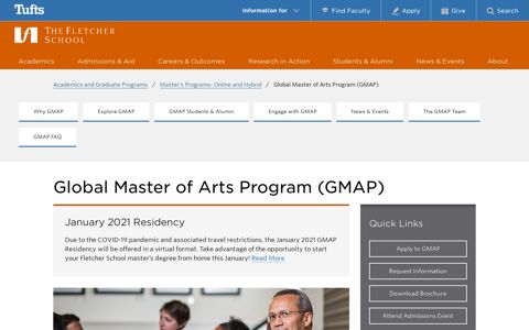 Global Master of Arts Program (GMAP) | The Fletcher School
