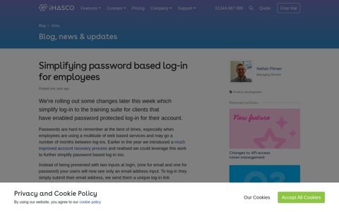 Simplifying password based log-in for employees | iHASCO
