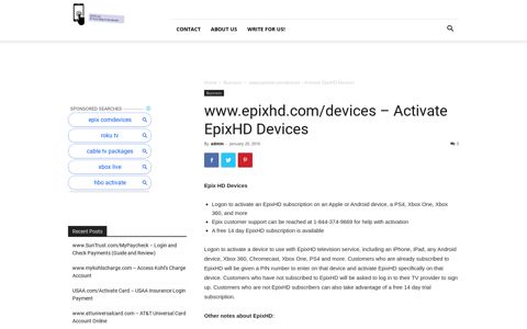 www.epixhd.com/devices - Activate EpixHD Devices | Qotd