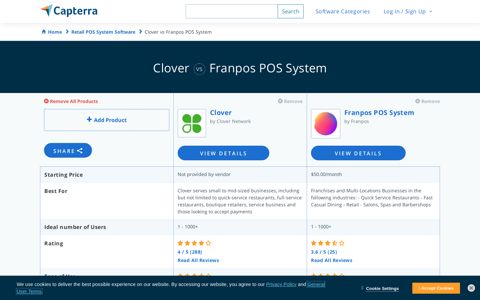 Clover vs Franpos POS System - 2020 Feature and Pricing ...