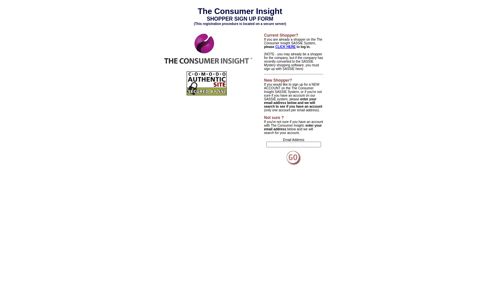 Consumer Insight - Shopper Sign Up