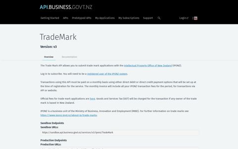 TradeMark - API Store
