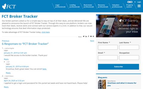 FCT Broker Tracker | FCT