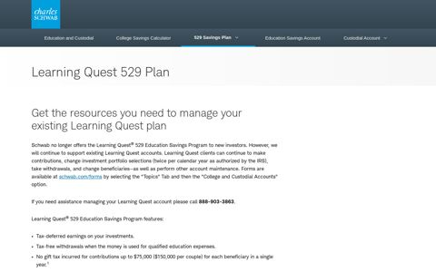 Learning Quest 529 Plan | Charles Schwab