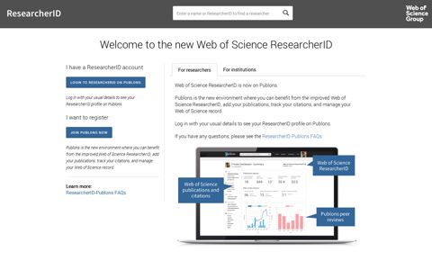 Web of Science ResearcherID | Publons