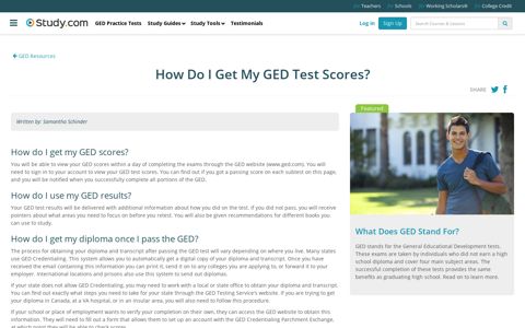 How Do I Get My GED Test Scores? - Study.com