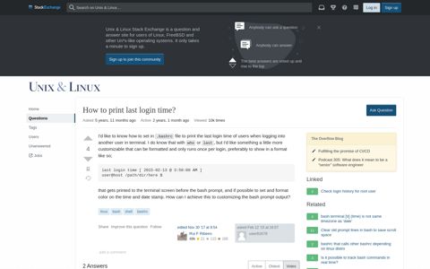 How to print last login time? - Unix & Linux Stack Exchange