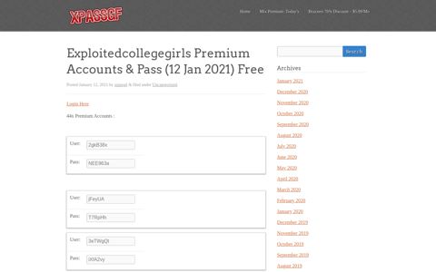 Exploitedcollegegirls Premium Accounts & Pass - xpassgf.com