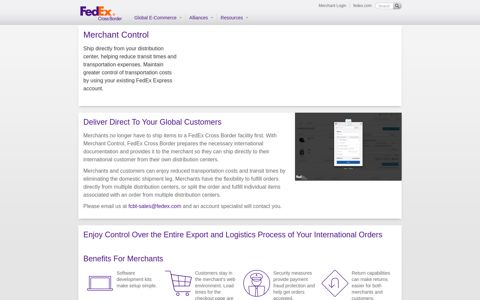 Merchant Control | FedEx Cross Border