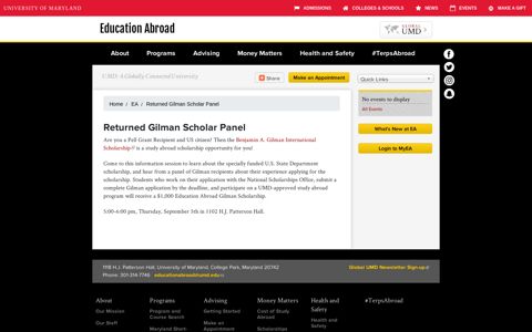 Returned Gilman Scholar Panel | Global Maryland, University ...