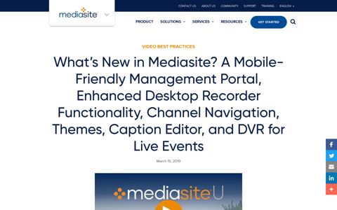 A Mobile-Friendly Management Portal, Enhanced ... - Mediasite