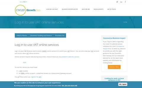 Log in to use VAT online services | Coventry & Warwickshire ...