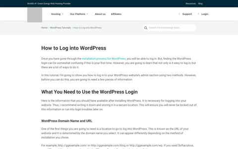 How to Log into WordPress - GreenGeeks