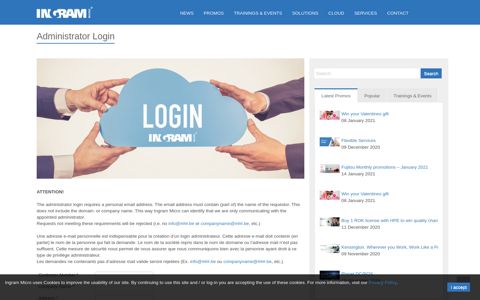 Administrator Login · Ingram Micro Belgium