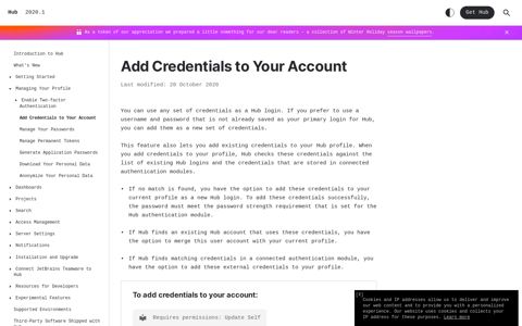 Add Credentials to Your Account - Help | Hub - JetBrains