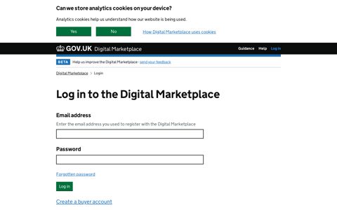 Log in – Digital Marketplace