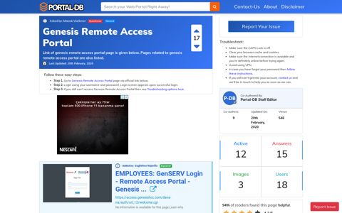 Genesis Remote Access Portal