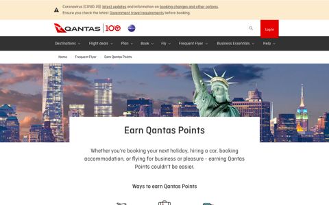 Earn Qantas Points | Frequent Flyer
