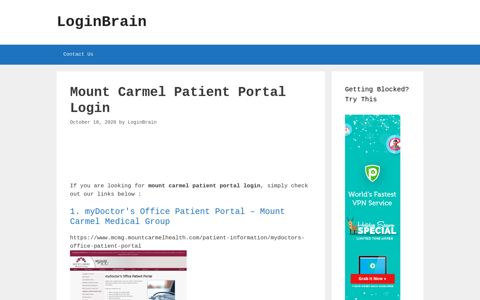 Mount Carmel Patient Portal - Mydoctor'S Office Patient Portal ...
