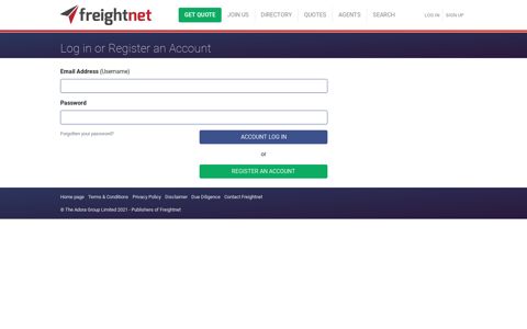Log in or Register an Account | Freightnet