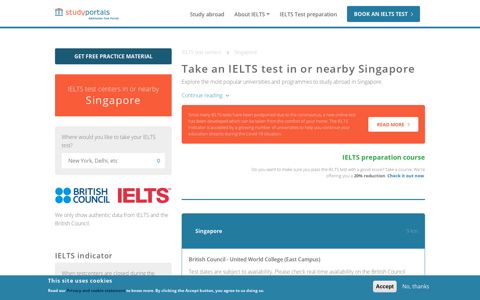 Take an IELTS test in Singapore - Admission Test Portal