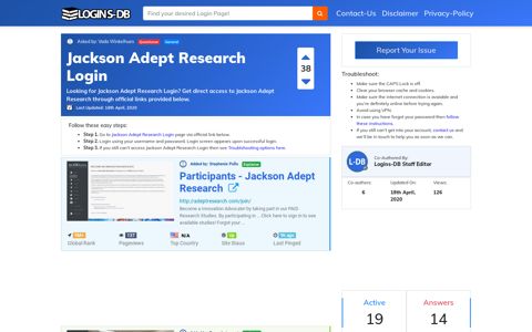 Jackson Adept Research Login - Logins-DB