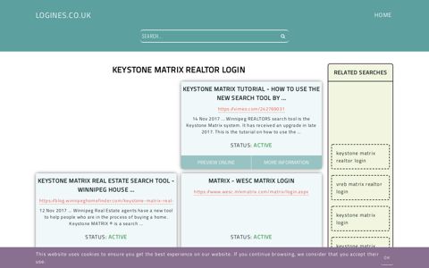 keystone matrix realtor login - General Information about Login