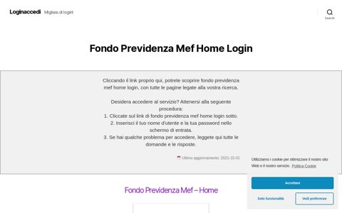 ▷ Fondo Previdenza Mef Home Login - Loginaccedi