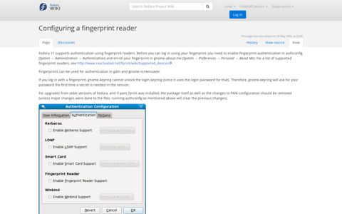 Configuring a fingerprint reader - Fedora Project Wiki