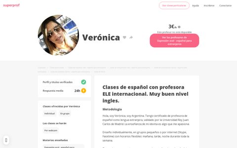 Verónica : Clases de español con profesora ELE internacional ...
