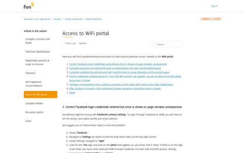 Access to WiFi portal – Welcome to Fon Help Center