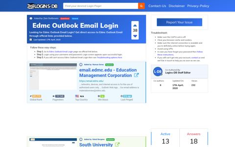 Edmc Outlook Email Login - Logins-DB