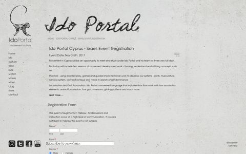Ido Portal Cyprus - Israeli Event Registration