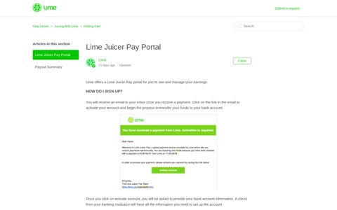 Lime Juicer Pay Portal – Help Center