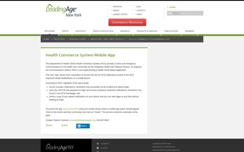 Health Commerce System Mobile App - LeadingAge New York
