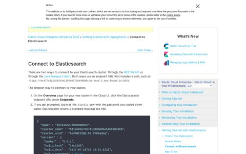 Connect to Elasticsearch | Elastic Cloud Enterprise Reference ...