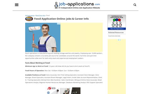 Fossil Application, Jobs & Careers Online
