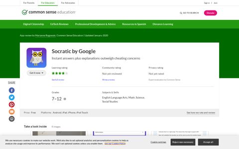 Socratic by Google Review for Teachers | Common Sense ...