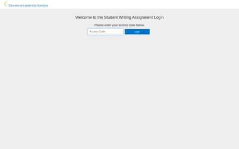 Student Writing Assignment Login