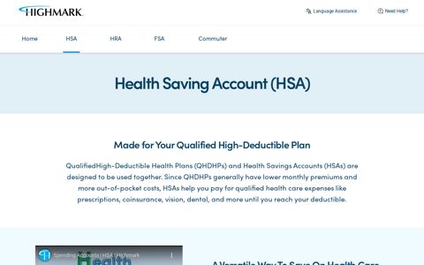 Health Saving Account (HSA) - Highmark